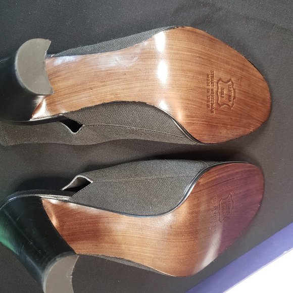 Stuart Weitzman Womens 7.5 Black Elastic "Trans" shoe - Picture 5 of 9